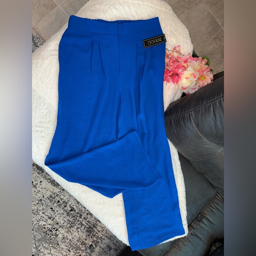 NYCC Vibrant Blue Wide-Leg Pants Size 10